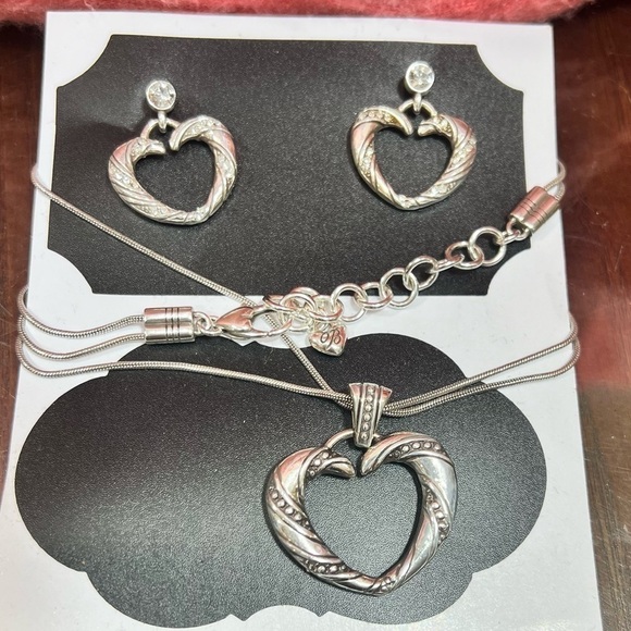 Brighton Jewelry - BRIGHTON Earrings and reversible Pendant extendable chain 16”-18”necklace set